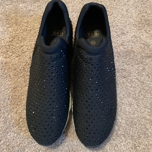 EUC ASH SPARKLE STUDDED SNEAKER SIZE 40 BLACK - Picture 4 of 5